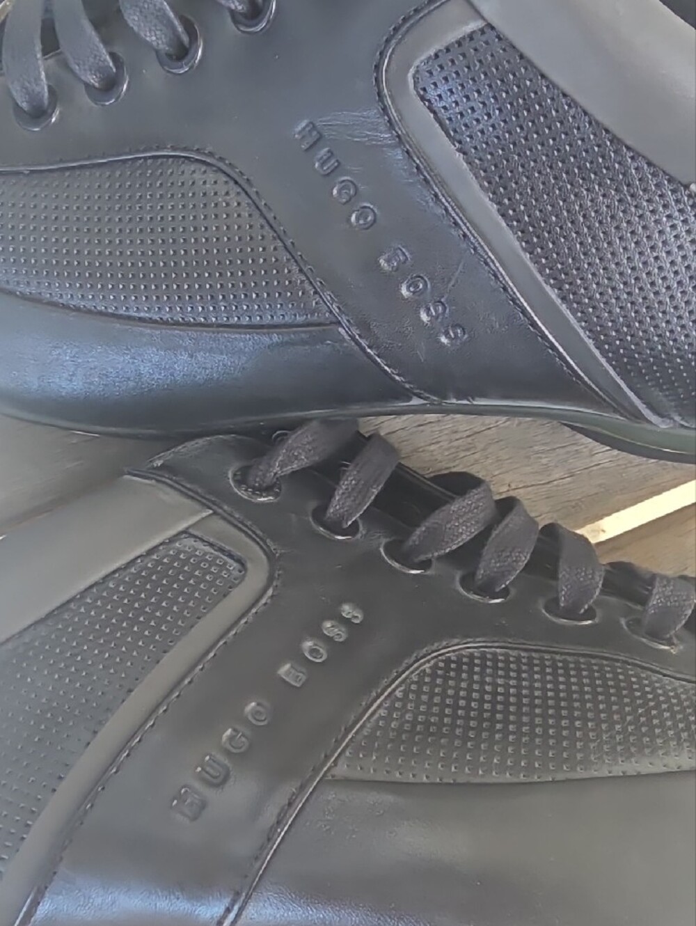Hugo Boss Mercedes Men's Black Formula 1 F1 Leather Sneakers - Size 43 (US - 10) - Picture 10 of 14